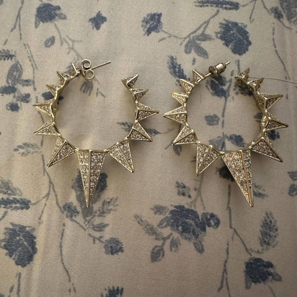 Kendra Scott Gold and Silver Spike Earrings